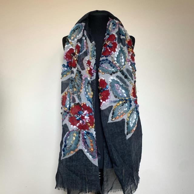 Women's Scarf - Grey/Multi on Productcaster.