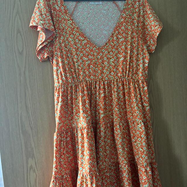 Urban Outfitters Women's Dress - Orange/White - L on Productcaster.