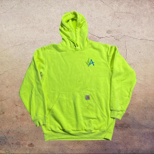 Carhartt Men's Hoodie - Green/Yellow - M on Productcaster.