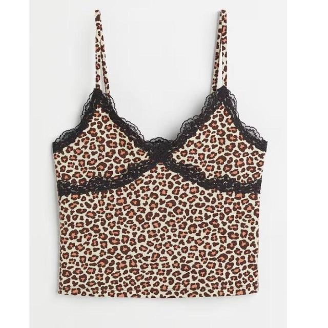 H&M Women's Crop top - Brown/Black - S on Productcaster.