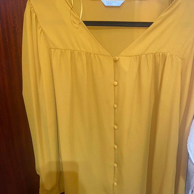 Matalan Women's Blouse - Yellow/Tan - 12 on Productcaster.