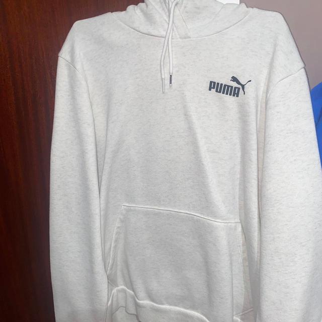 Puma Women's Hoodie - Grey/White - M on Productcaster.