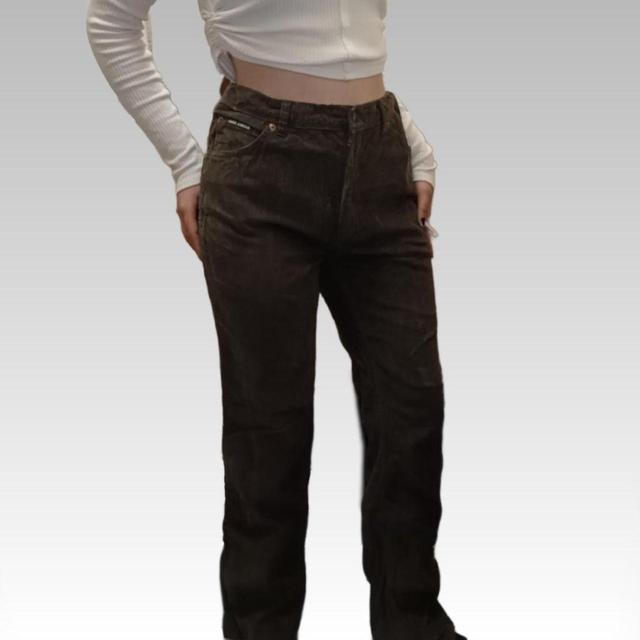 Vintage Women's Bootcut Trousers - Brown/Khaki - UK 12 on Productcaster.