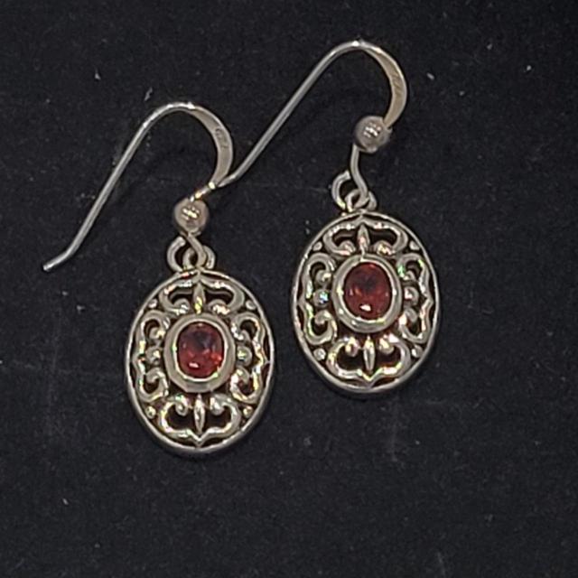 Vintage Women's Earrings - Brown/Silver on Productcaster.