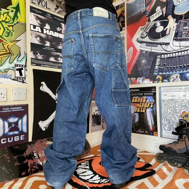 Vintage Men's Straight leg Jeans - Blue - 36" on Productcaster.