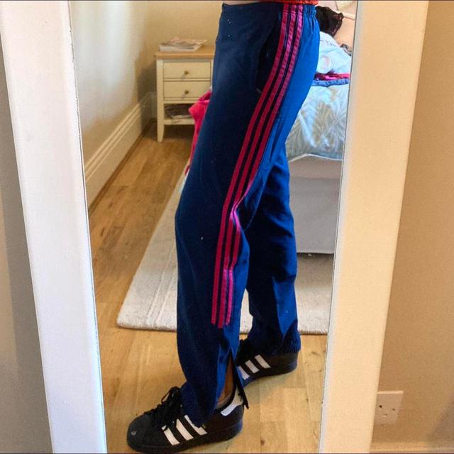 Adidas Women's Sweatpants - Pink/Navy - UK 8 on Productcaster.