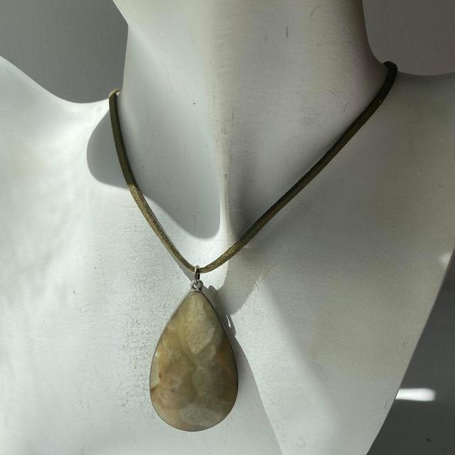 Vintage Women's Necklace - Khaki on Productcaster.