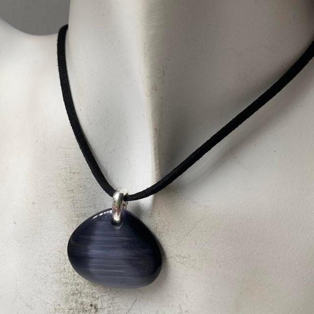 Vintage Women's Necklace - Black/Blue on Productcaster.