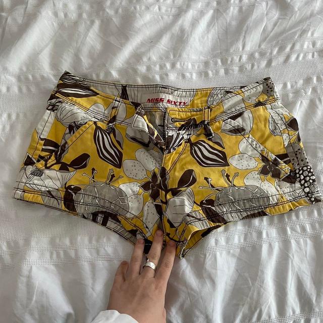 Miss Sixty Women's Shorts - Yellow/Multi - UK 8 on Productcaster.