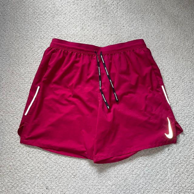 Nike Men's Shorts - Red/Burgundy - L on Productcaster.