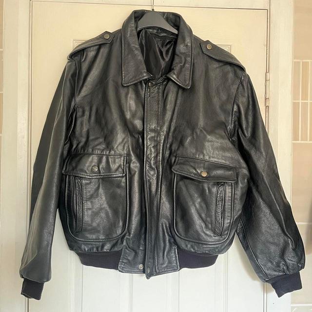 Vintage Men's Bomber Jacket - Black - XL on Productcaster.