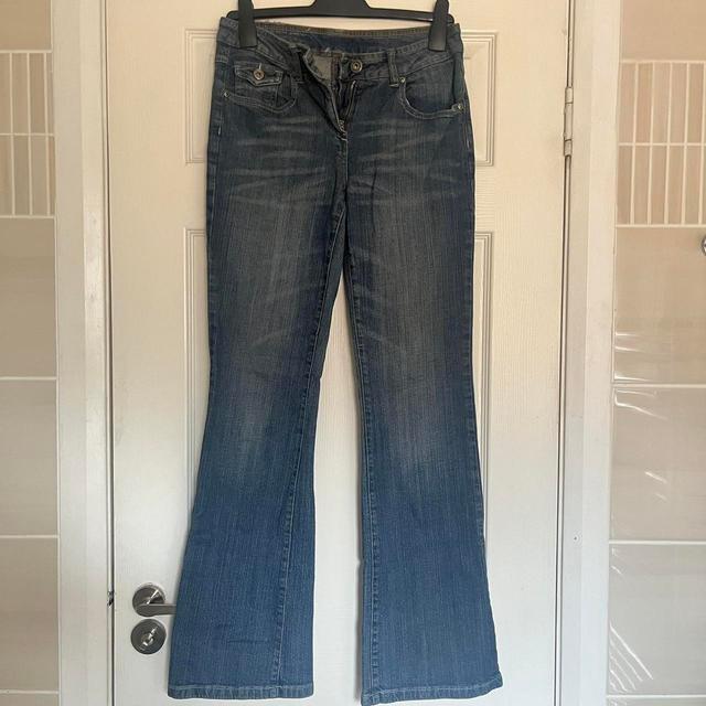 Vintage Women's Flare Jeans - Blue - UK 10 on Productcaster.