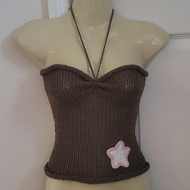 Handmade Women's Top - Brown/Pink - One size on Productcaster.