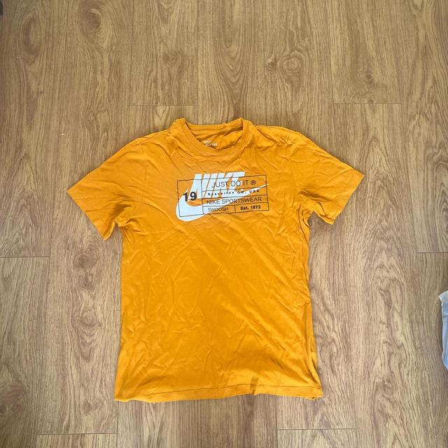 Nike Men's T-shirt - Orange/White - M on Productcaster.