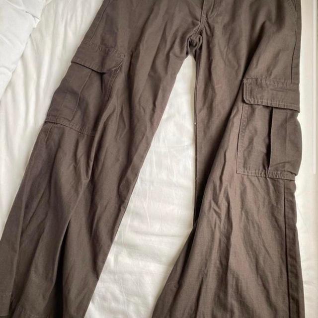 Brandy Melville Women's Cargo Trousers - Grey/Khaki - UK 8 on Productcaster.