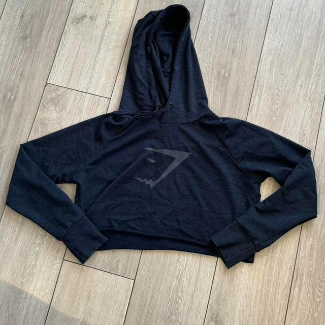 Gymshark Women's Hoodie - Black/Navy - S on Productcaster.