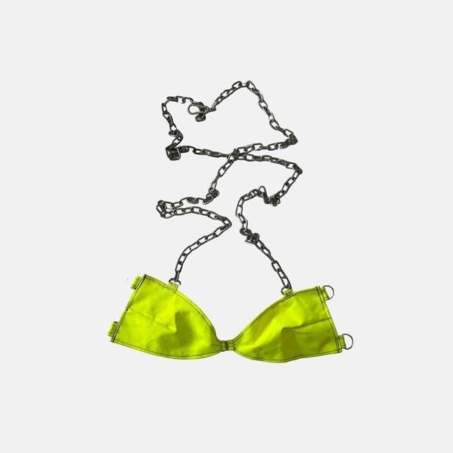 Women's Crop top - Yellow/Silver - One size on Productcaster.