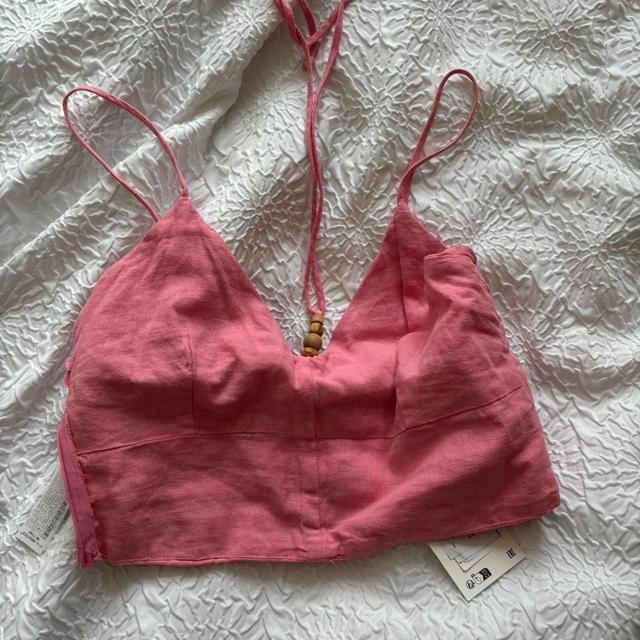 Zara Women's Crop top - Pink - M on Productcaster.