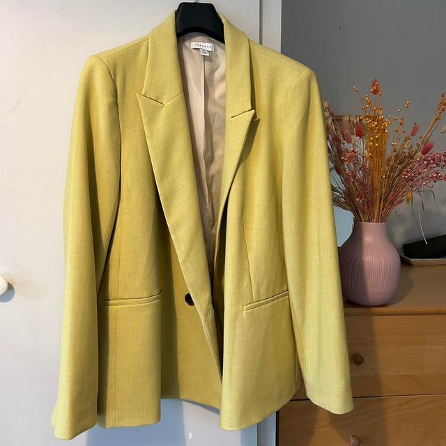 Topshop Women's Blazer Jacket - Yellow - UK 16 on Productcaster.