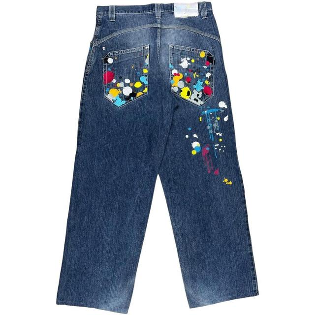 Southpole Men's Embroidered Jeans - Blue/Multi - XL on Productcaster.