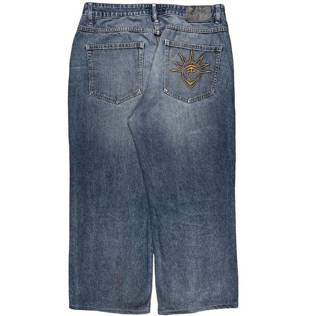 Men's Embroidered Jeans - Blue/Multi - XXL on Productcaster.