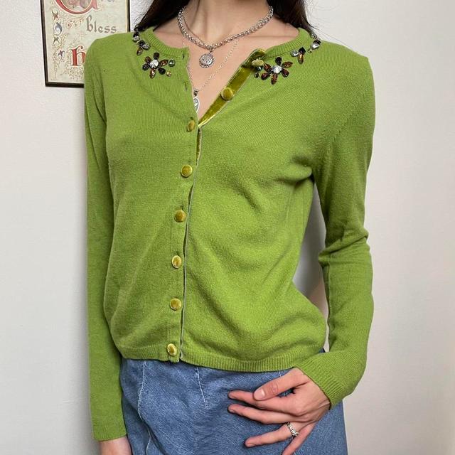 Blumarine Women's Cardigan - Green - S on Productcaster.