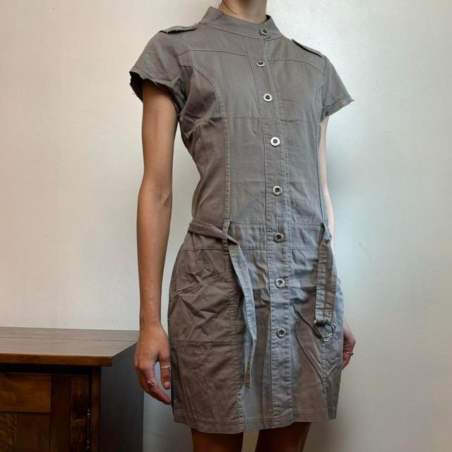 Vintage Women's Dress - Grey/Brown - S on Productcaster.