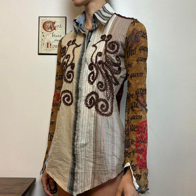 Save The Queen Women's Blouse - Brown/Multi - M on Productcaster.