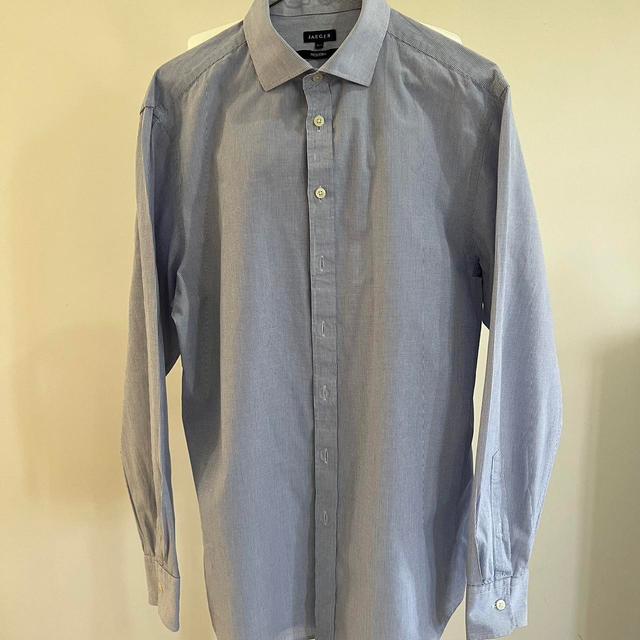 Jaeger Men's Shirt - White/Navy on Productcaster.