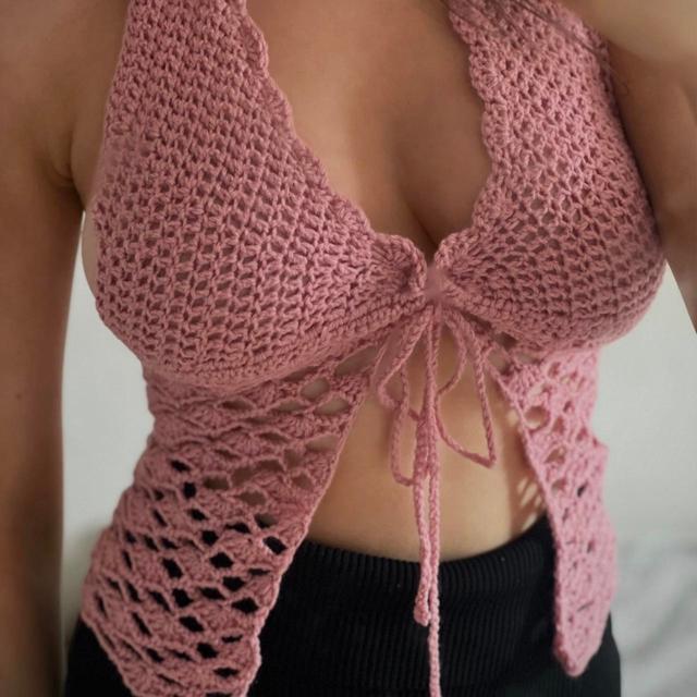 Handmade Women's Top - Pink - S on Productcaster.