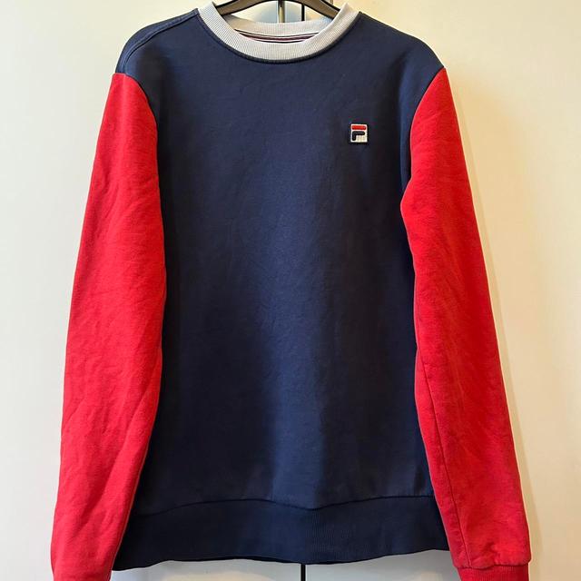 Fila Men's Sweatshirt - Navy/Multi - S on Productcaster.