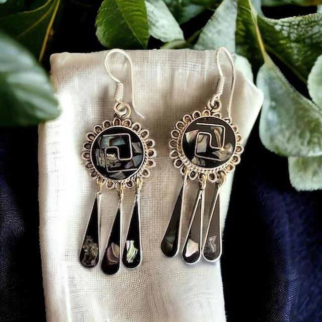 Vintage Women's Earrings - Black on Productcaster.