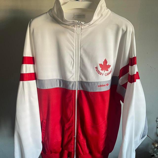 Adidas Men's Lightweight Jacket - White/Red - XL on Productcaster.