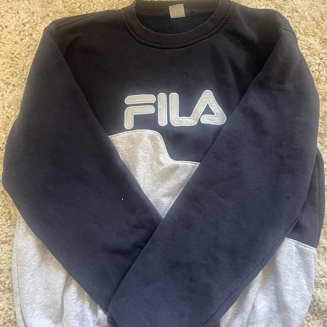 Fila Men's Sweatshirt - Navy - L on Productcaster.