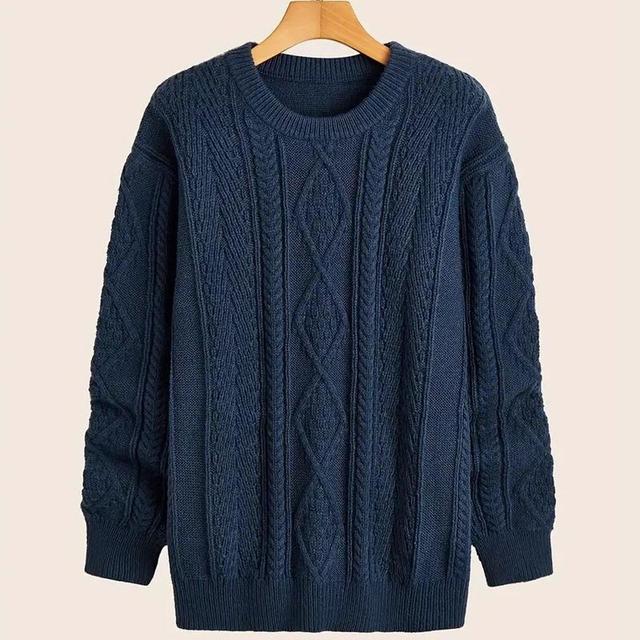 Vintage Men's Jumper - Navy - L on Productcaster.