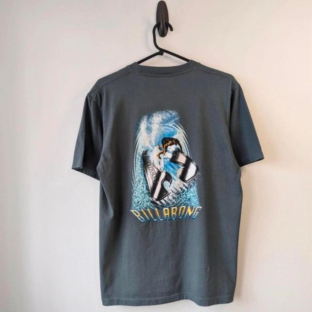 Billabong Men's T-shirt - Grey/Blue - S on Productcaster.