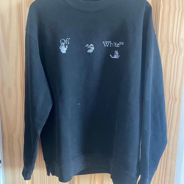 Off-White Men's Jumper - Black/Grey - M on Productcaster.