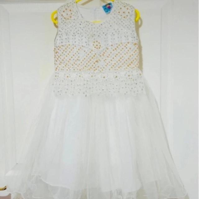 Kids' Babydoll Dress - White on Productcaster.