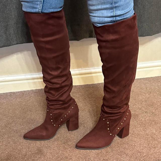 Next Women's Knee high Boots - Burgundy/Brown - UK 6 on Productcaster.