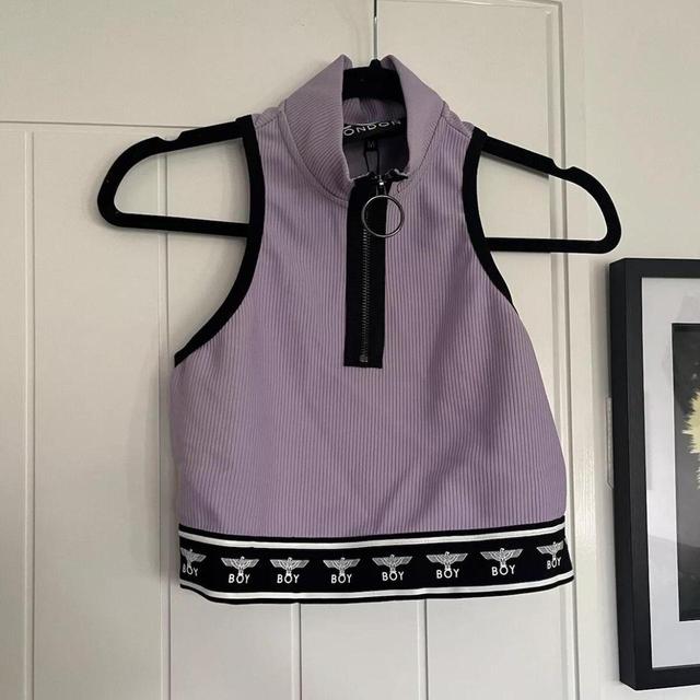 BOY London Women's Crop top - Purple/Black - M on Productcaster.