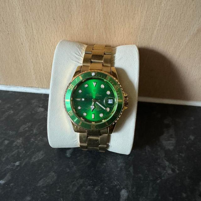 Men's Watch - Gold/Green on Productcaster.