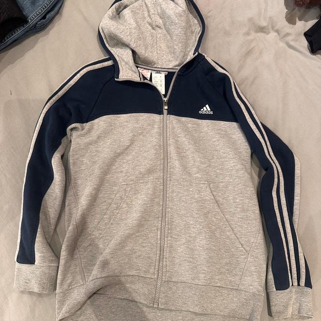 Adidas Women's Sweatshirt - Grey/Navy - One size on Productcaster.