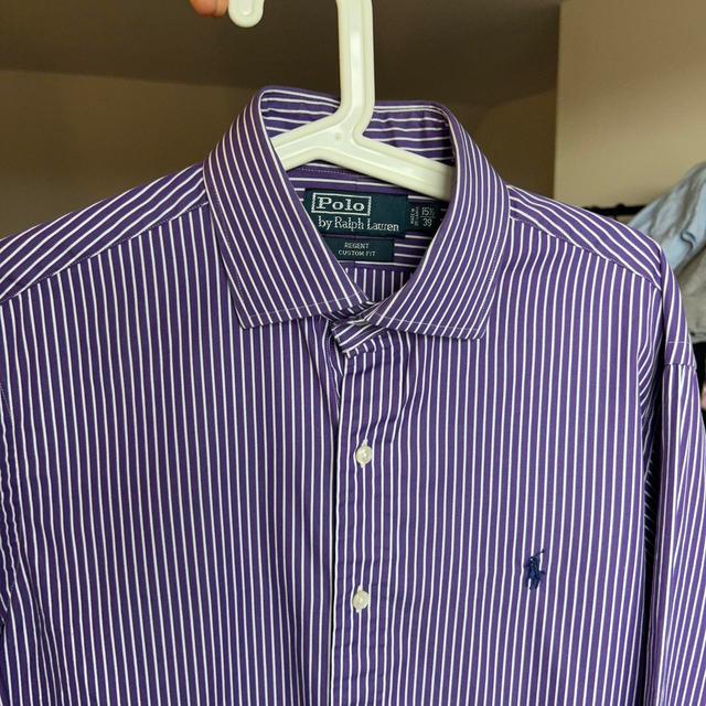 Polo Ralph Lauren Men's Shirt - Purple/White - L on Productcaster.