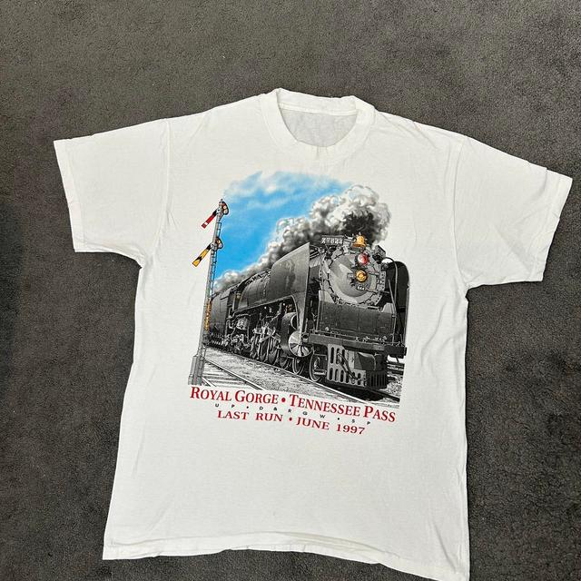 Vintage American Men's T-shirt - White - L on Productcaster.