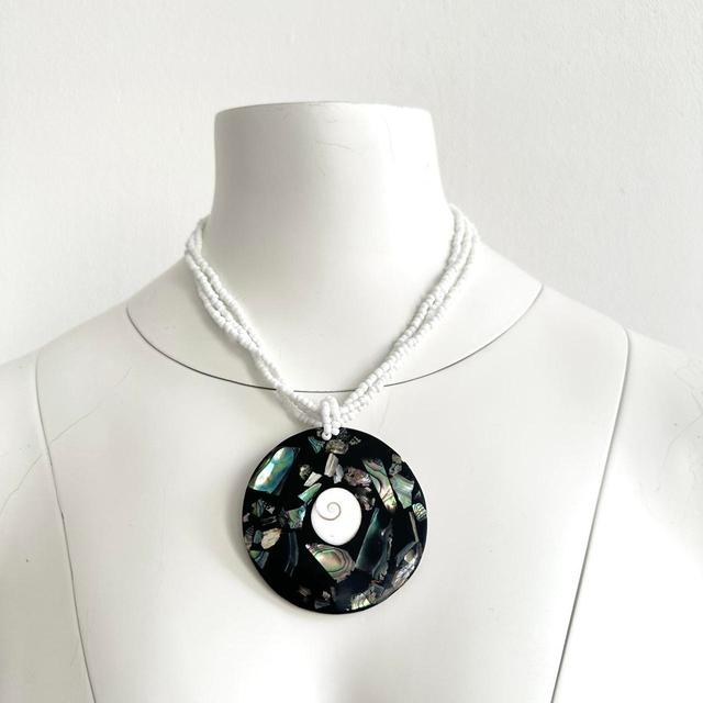 Vintage Women's Necklace - White/Multi on Productcaster.