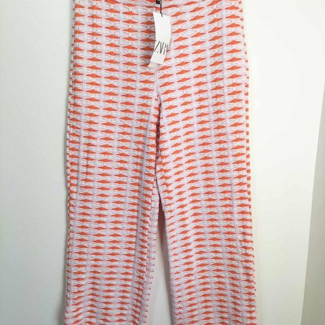 Zara Women's Trousers - Orange/Multi - L on Productcaster.