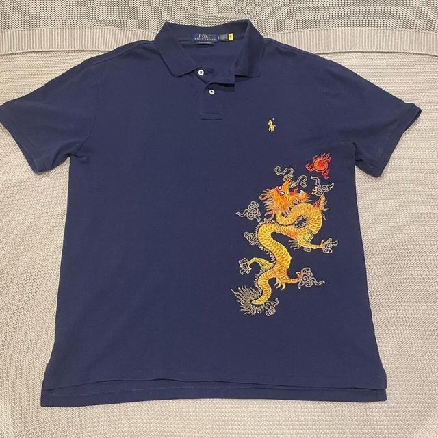 Ralph Lauren Men's Polo shirt - Blue/Navy - L on Productcaster.