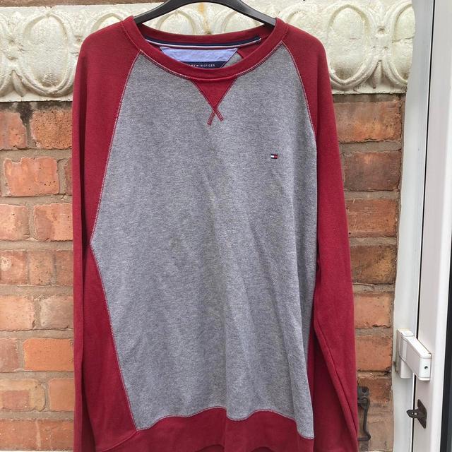 Tommy Hilfiger Men's Sweatshirt - Grey/Red - XL on Productcaster.