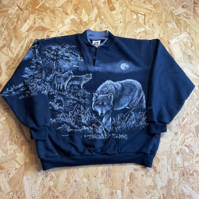 Vintage Men's Sweatshirt - Navy - XL on Productcaster.