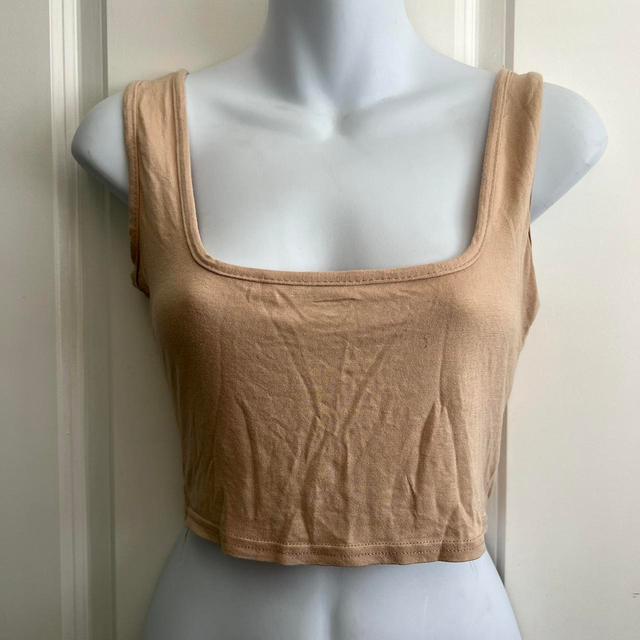 PrettyLittleThing Women's Crop top - Tan/Cream - 8 on Productcaster.